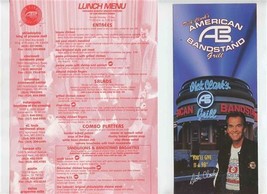 Dick Clark&#39;s American Bandstand Grill Brochure &amp; Menu 1990&#39;s - £21.71 GBP