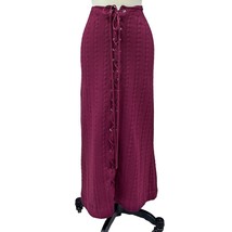 VTG 1970s Cable Knit Sweater Skirt Lace Up Front Wool Plum Maxi Sz S M - $1,737.87 MXN