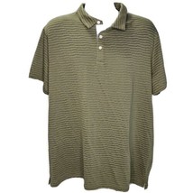 Nike Golf Dri-Fit Polo Shirt Mens XL Standard Fit Olive Green Striped Stretch - £11.86 GBP