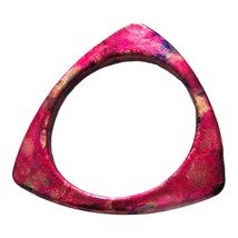 Hand Painted Marble Effect Hot Pink Triangle Resin Bangle Bracelet for W... - £19.91 GBP