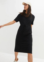 Bpc @ Bon Prix Negro Cuello Redondo Vestido Midi Talla L - GB 18 (bp139) - £21.70 GBP