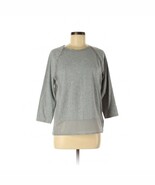 MICHAEL KORS Light Gray Long Sleeve Activewear Mesh Top - Size Medium - €42,55 EUR