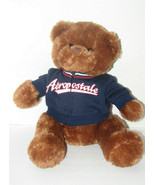 Aeropostale Brown Plush Teddy Bear Stuffed Animal With Blue Jacket - £15.51 GBP