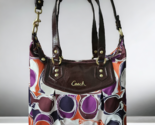 Coach Ashley Logo Scarf C&#39;s Print Patent Leather Satchel Purse Shoulder Bag - $27.61