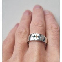 HKM BTA MAA 925 STERLING SILVER THREE MUTICOLOR GEMSTONE  RING SIZE 12.2... - $50.19