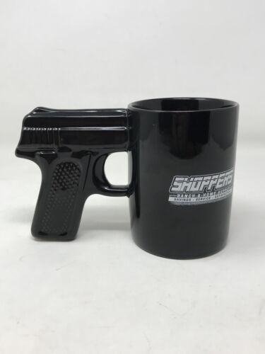 Primary image for Black Pistol Gun Coffee Mug Novelty Handgun Grip Shoppers Ranch & Home Supply