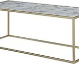 Gold Coast Faux Marble Rectangle Coffee Table, White Faux Marble / Gold ... - $213.99