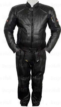 New Mens Batman Night Motorbike Cowhide Leather Two Piece Suit Safety Pads-37 - £298.74 GBP