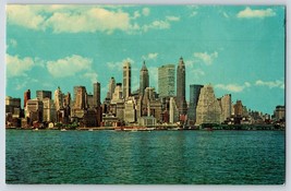 Postcard NY NYC Lower Manhattan Skyline c1960&#39;s - £3.54 GBP