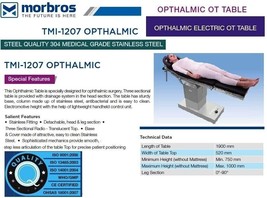 New OT Room Surgical Table Ophthalmic OT Table TMI-1207 Operation Theate... - £2,409.53 GBP
