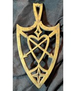 Old Vintage HEARTS and ARROWS Footed Trivet Brass Footed Pot or Sad Iron... - $75.75 CAD
