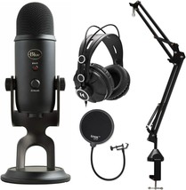 The Blue Microphones Yeti Blackout Usb Microphone Streamer And Podcast B... - £153.16 GBP
