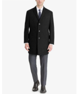 Calvin Klein Mens Sz 46L Prosper X-Fit Wool Overcoat Slim Coat Black 46 ... - £69.99 GBP