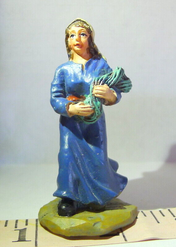 Grandeur Noel Bethlehem Village Heavenly Woman Blue Dress Christmas 2002 - $18.76