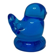 Vintage Blue Bird Of Happiness MINI Hand Blown Figurine Art Glass Paper ... - $15.90