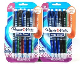 2 Packs Paper Mate Write Bros 0.7mm HB #2 10 Count Fun Designs Mechanica... - £16.51 GBP