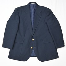 Vtg Haggar 42S Navy Blue Gold Button Washable Mens Blazer Sport Coat Jacket - £43.35 GBP