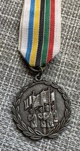 USA Vintage Sport Award Medal Silver Colored Marching Parade - $278.25 MXN