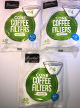 Essential Everyday #4 Cone Coffee Filters White 120 count (3 packs of 40)SHIP24H - £5.81 GBP
