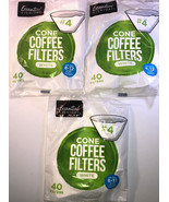 Essential Everyday #4 Cone Coffee Filters White 120 count (3 packs of 40... - $12.06 CAD