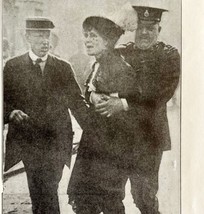 1914 Emmaline Pankhurst Suffragette Arrested London Police WW1 Ephemera ... - £80.12 GBP