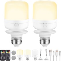 E26 Rechargeable Light Bulbs With Remote Control Timer And 3, Hardwired ... - $32.94