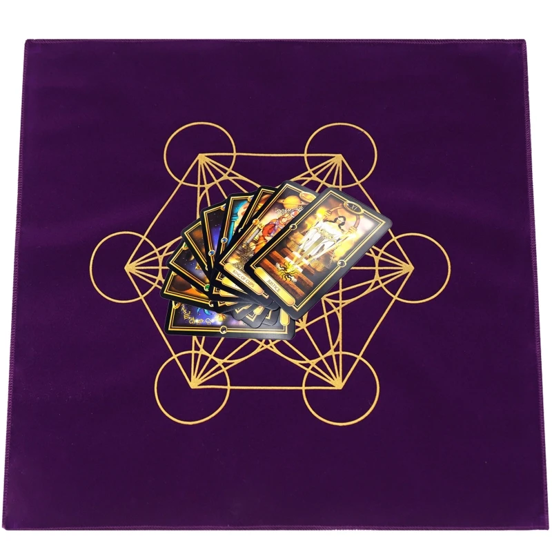 Sporting Pentacles Constellations Tarot Card Tablecloth Velvet Rune Divination A - £24.05 GBP