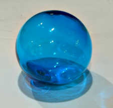 VTG Cobalt Blue Japanese Hand Blown Glass Fishing Net Float Ball Globe 3... - £16.81 GBP