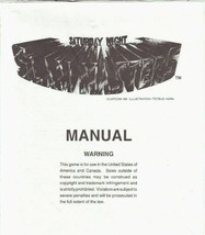 Saturday Night Slam Masters Arcade Manual 1993 Wrestling Video Game Repair - £17.03 GBP