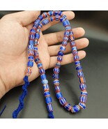 Piccole perle veneziane blu chevrons collana africana 8-10 mm regalo - $45.43