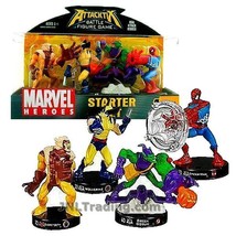 Attacktix 4 Figure Starter Marvel Sabertooth/Wolverine/Green Goblin/Spider-Man - £39.04 GBP