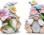 Spring Gnome Decorations Flower Gnomes Ornaments Set of 2 Decor Summer G... - £27.80 GBP