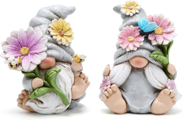 Spring Gnome Decorations Flower Gnomes Ornaments Set of 2 Decor Summer G... - £27.81 GBP