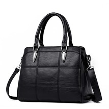 Premium Lady Handbag Sorr Retro Shoulder Bag Leather Messenger Bag Solid Color L - £44.72 GBP