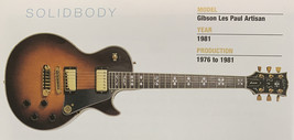 1981 Gibson Les Paul Artisan Solid Body Guitar Fridge Magnet 5.25"x2.75" NEW - £3.06 GBP