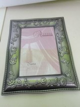 Decorative Metal Photo Frame Silver Tone Pewter Rose 5x7&quot; Alyssa Diana Wilton - £23.64 GBP