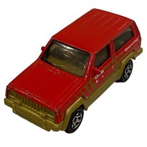1986 Matchbox Jeep Cherokee Red Base Camp Wildcats MB168 Diecast Metal Vintage - $5.86