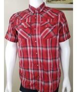 Prana Western Pearl Snap Shirt Mens L Holstad Red Plaid Organic Cotton B... - $346.86 MXN