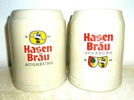2 Brauerei Hasenbrau Augsburg German Beer Steins - £15.98 GBP