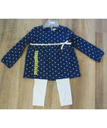 Carter&#39;s  2-Piece Playwear Set Blue W/Gold Hearts &amp;Gray Girls Sz 12M-4T NWT - $16.02