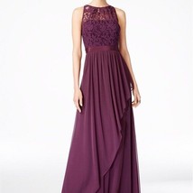 New Adrianna Papell Purple Lace Long Formal Flare Dress Size 20 $175 - $89.99