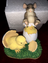 FITZ AND FLOYD CHARMING TAILS &quot;WHAT&#39;S HATCHING&quot; 88/600 Mouse &amp; Chicks - £21.57 GBP