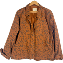Universal Thread Denim Jacket Large Leopard Cheetah Animal Print Brown M... - $735.87 MXN