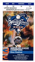 2000 World Series Ticket Stub Game 3 Yankees @ Mets Derek Jeter MVP - $195.59