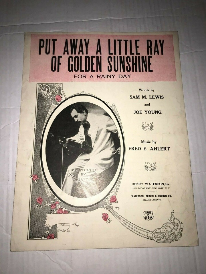 PUT AWAY A LITTLE RAY OF GOLDEN SUNSHINE SHEET MUSIC - $19.68