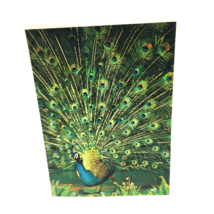 Vintage 3D LENTICULAR Peacock Wild Plastic Nature Card Wonder Co. Tokyo ... - $29.88
