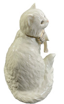 Lenox Porcelain 5 1/2&quot; Cat Figurine &quot;Sitting Pretty&quot; with gold bow - £13.35 GBP
