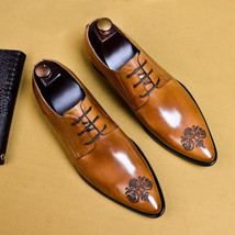 Mens Formal Shoes Genuine Leather OxShoes For Men Dressing Wedding Men&#39;s Brogues - £134.85 GBP
