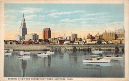Hartford Connecticut General River View~Boats~1920s Postal Skyline-
show orig... - £8.38 GBP