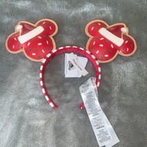 Disney Parks 2021 Christmas Holiday Gingerbread Cookie Mickey Mouse Ears Red  - £26.37 GBP